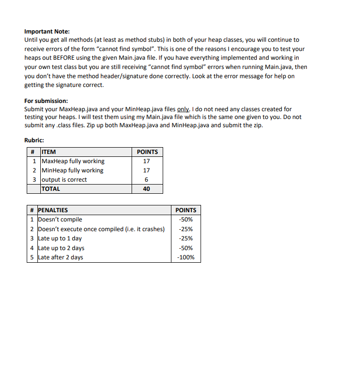 Csc 220 Data Structures Program 7 Heaps Your Objective Is To Implement A Max Heap And A Min Heap To Store Int Keys Thi 3