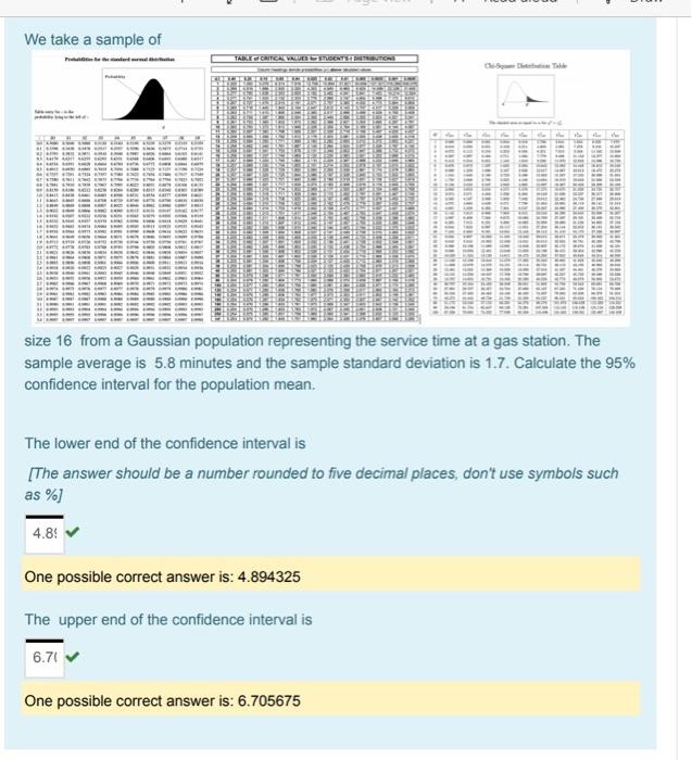 We Take A Sample Of Tadeccoticas Alus Studentsition Tenis Size 16 From A Gaussian Population Representing The Service 1