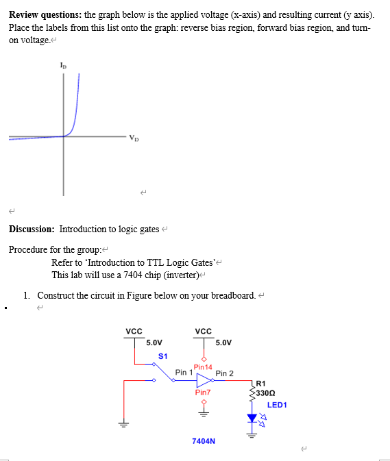 Review Questions The Graph Below Is The Applied Voltage X Axis And Resulting Current Y Axis Place The Labels From 1