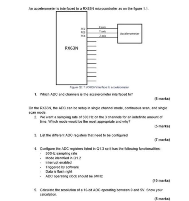 An Accelerometer Is Interfaced To A Rx63n Microcontroller As On The Figure 1 1 Pes Peg Ya Zaxis Accelerometer Rx63n Fig 1