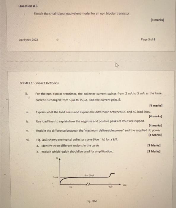 Linear Electronics Question A 3 1