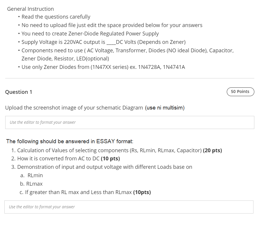 General Instruction Read The Questions Carefully No Need To Upload File Just Edit The Space Provided Below For Your 1