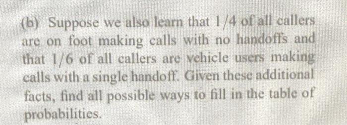 1 4 5 Suppose A Cellular Telephone Is Equally Likely To Make Zero Handoffs Ho One Handoff Np Or More Than One Hand 2