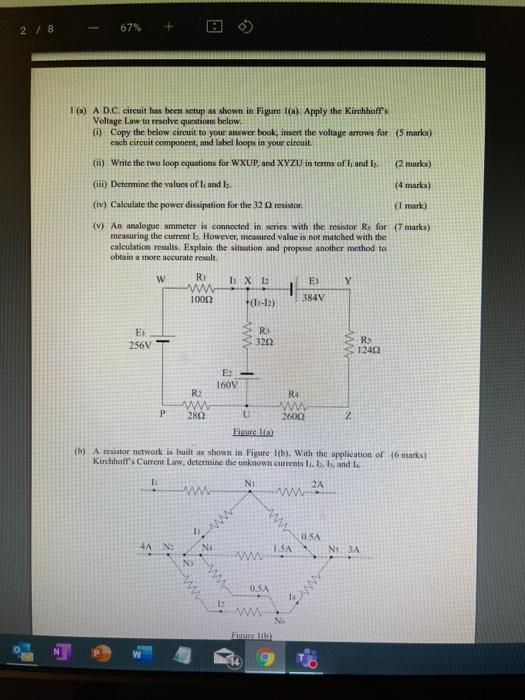 2 B 67 16 A D C Circuit Has Been Setup As Shown In Figure 1 A Apply The Kirchhoff S Voltage Low To Resolve Questio 2