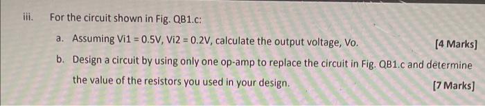 I Fig Qb1 A Shows A Non Inverting Amplifier The Circuit Is To Be Designed For An Input Resistance Of 10kn And Output 2