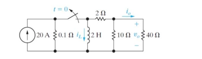 Can You Please Show Steps A Determine The Initial Current Il 0 In The Inductor Before The Switch Is Open After The 1