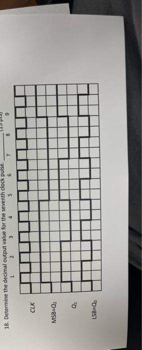 113 18 Determine The Decimal Output Value For The Seventh Clock Pulse 1 2 3 4 5 6 7 8 00 9 Clk Msb Q2 Q1 Lsb Q 1