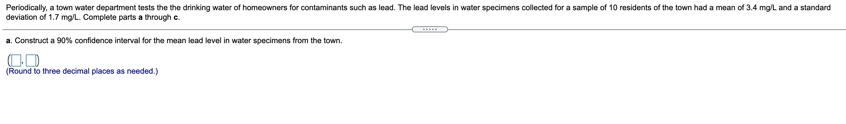 Periodically A Town Water Department Tests The The Drinking Water Of Homeowners For Contaminants Such As Lead The Lead 1