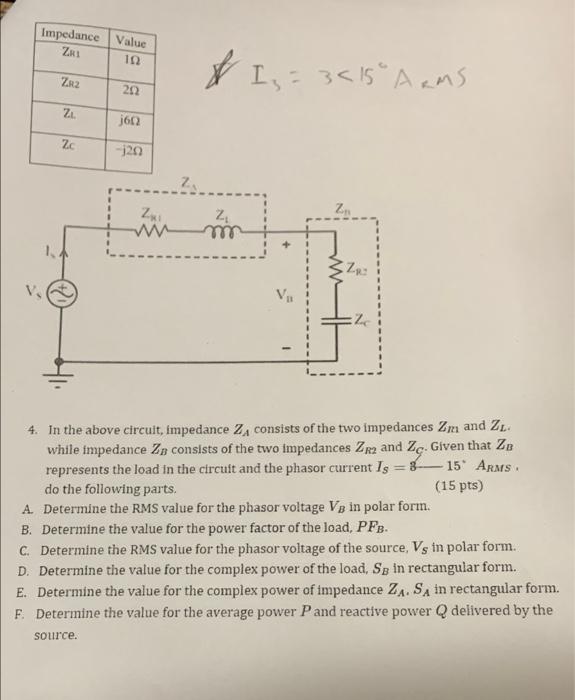 Impedance Value Zri 102 Is 3 15 Aams Zr2 202 Z J662 Zc 20 Z Za 2 Z Za Zc 4 In The Above Circuit Impedance 2 Co 1