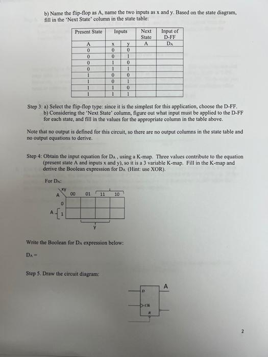 Lab 10 Sequential Circuit Design For This Lab You Will Not Write A Lab Report Instead Each Student Must Fill In The T 2