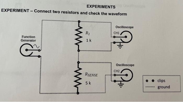 Experiments Experiment Connect Two Resistors And Check The Waveform Oscilloscope Ch1 Ri Function Generator 1 K G O 1