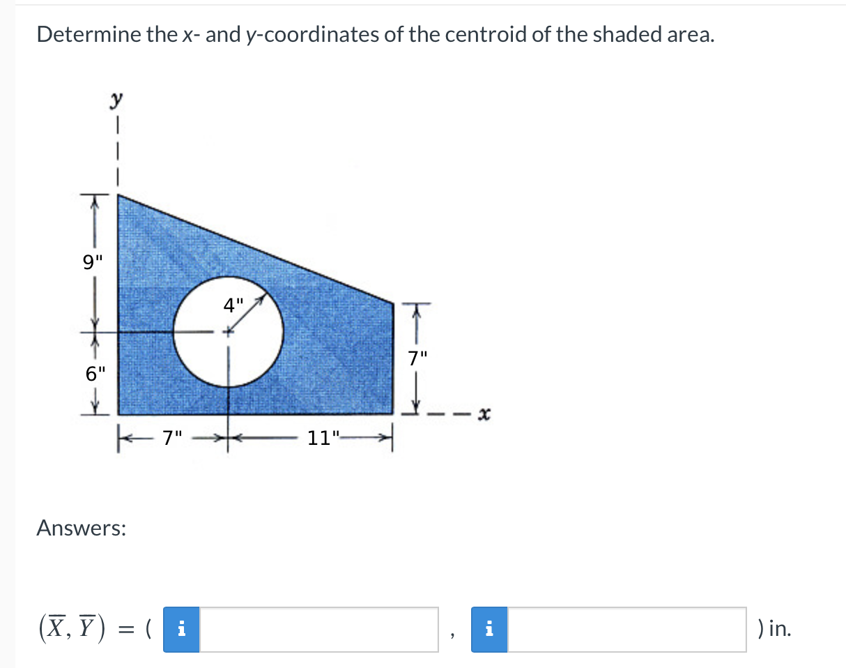 Determine The X And Y Coordinates Of The Centroid Of The Shaded Area 1