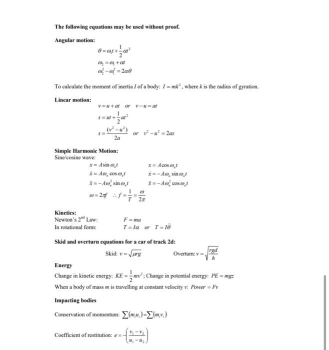 Question 1 A Figure Q1a Shows Two Particles Of Mass 4 Kg And 2 Kg That Are Connected By A Light String Passing Over A 4