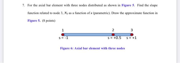 7 For The Axial Bar Element With Three Nodes Distributed As Shown In Figure 5 Find The Shape Function Related To Node 1