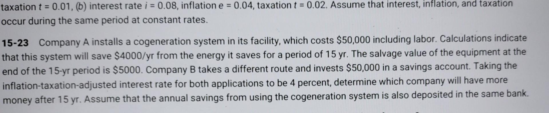 Taxation T 0 01 B Interest Rate I 0 08 Inflation E 0 04 Taxation T 0 02 Assume That Interest Inflation 1