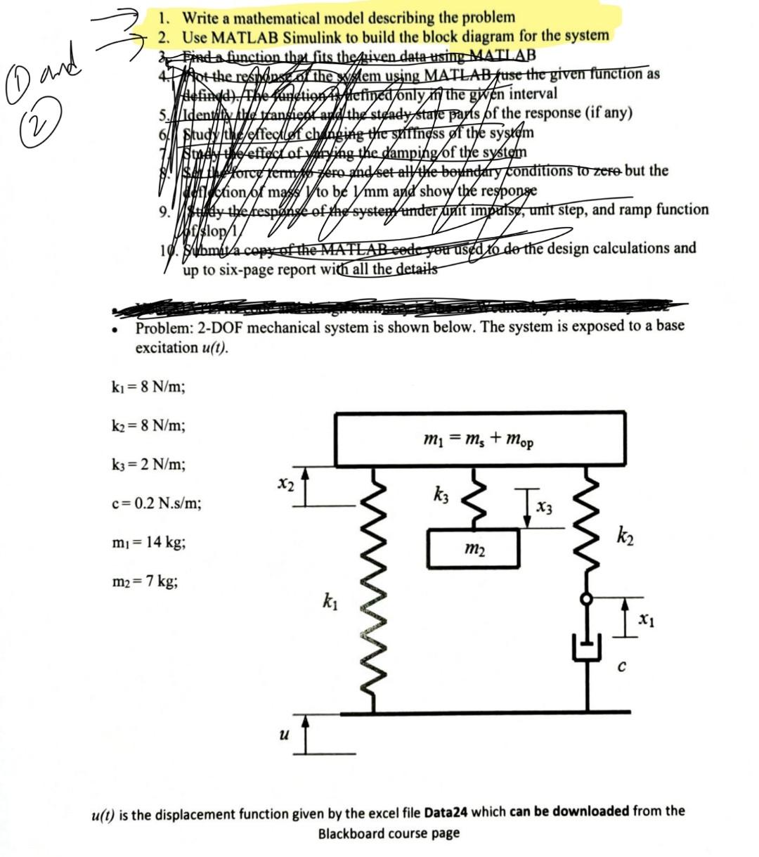 Answer 1 And 2 Please Explain How Many Equations Needed Exactly To Solve The Model On Simulink Mathlab 1