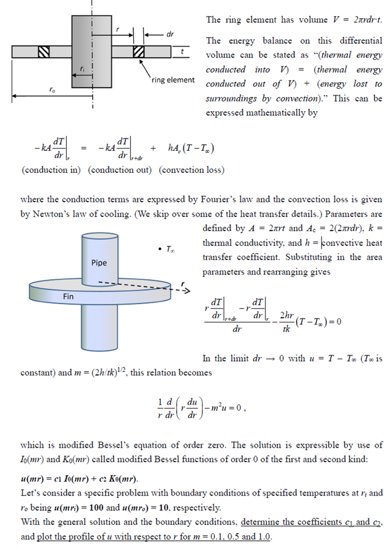 Dr N T The Ring Element Has Volume V 2trdrt The Energy Balance On This Differential Volume Can Be Stated As Thermal 1
