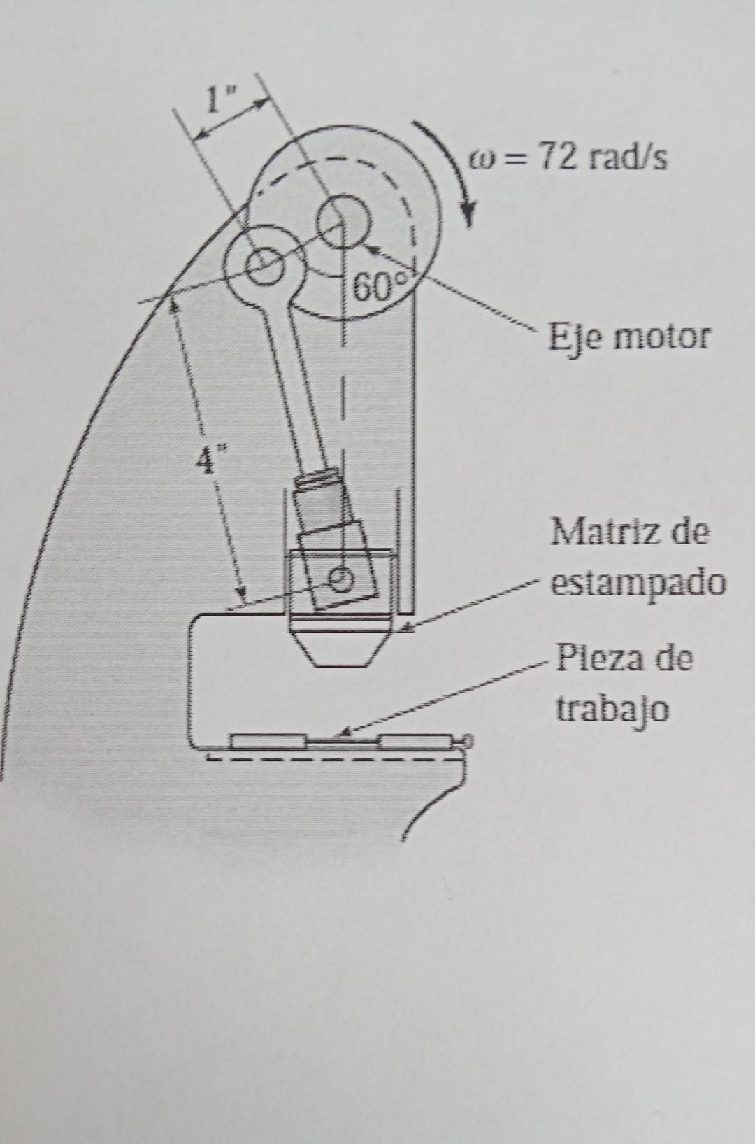 Calculate The Linear Speed Of The Stamping Die If The Motor Shaft Rotates An Additional 10 Degrees Than Shown In The Fig 1