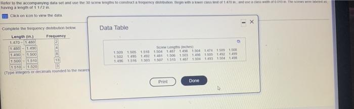 Refer To The Accompanying Data Set And Use The 50 Show Lengths To Connect 40 Dots Having A Length Of 1 1 2 In Cack On Co 1