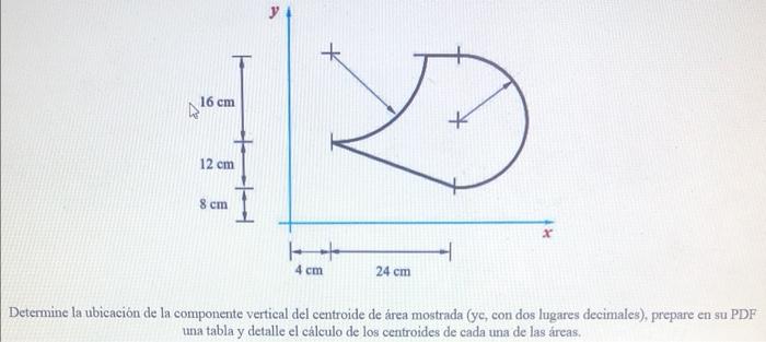 16 Cm X 12 Cm 8 Cm Et 4 Cm 24 Cm Determine La Ubicacion De La Componente Vertical Del Centroide De Area Mostrada Ye Co 1