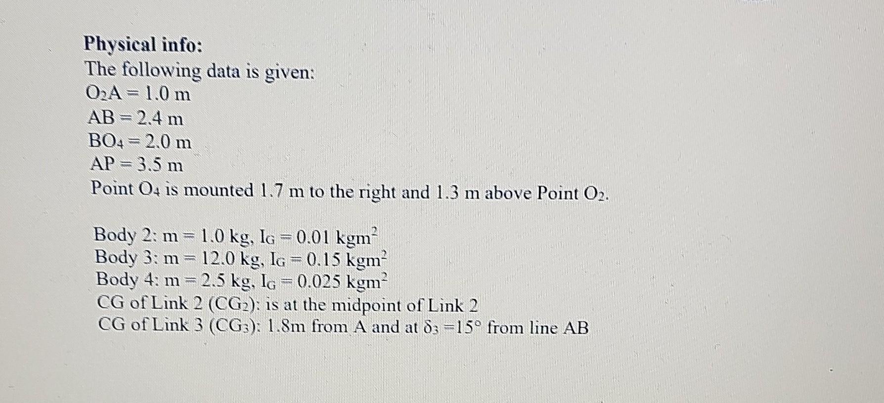 Perform A Dynamic Analysis For The System Given Below Formulate All The Equations In Such A Way That You Can Substitute 3
