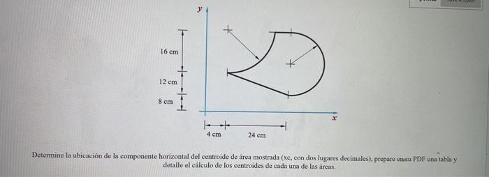 16 Cm D 12 Cm 8 Cm 4 Cm 24 Cm Determine La Ubicacion De La Componente Horizontal Del Centroide De Area Mostrada Xc Con 2