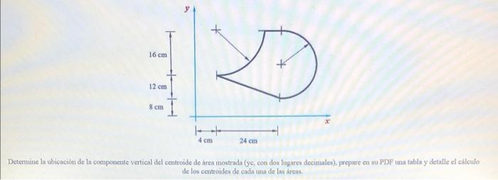 16 Cm 12 Cm 8 Cm 1 4 Cm 24 Cm Determine In Ubicacion De La Componente Vertical Del Centroide Do Area Mostrada Ya Con 1