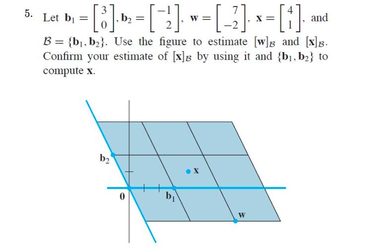 5 Let Lan 2 2 1 W X And 0 B Bi B2 Use The Figure To Estimate W And X B 1