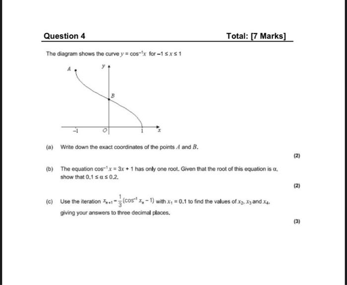 Question 1 Total 7 Marks A Curve Is Defined For 0sxs By The Equation Y X Cos 2x And Is Sketched Below M Dy A Fi 6