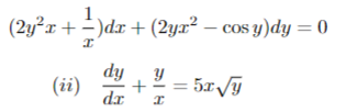 Solve The First Order Odes 1