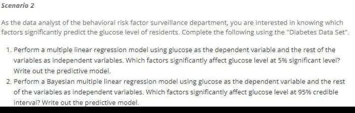Scenario 2 As The Data Analyst Of The Behavioral Risk Factor Surveillance Department You Are Interested In Knowing Whic 1