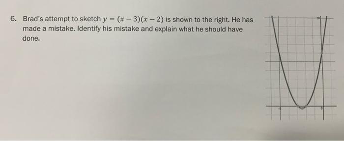 6 Brad S Attempt To Sketch Y X 3 X 2 Is Shown To The Right He Has Made A Mistake Identify His Mistake And Ex 1