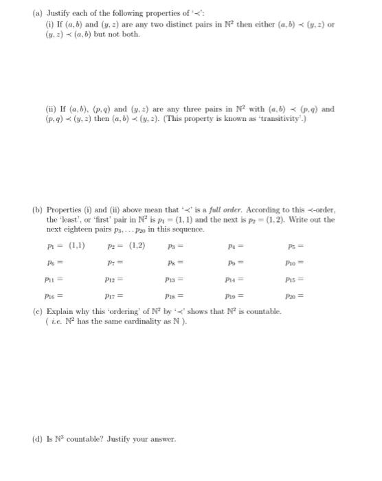 Please Help Solve All Parts Note For C And D To Prove Countable We Requires Anexample Of A Bijection 1