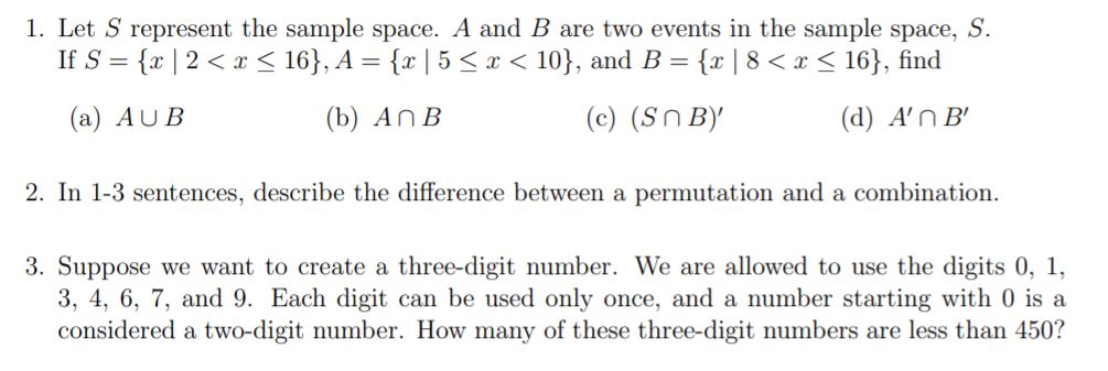 1 Let S Represent The Sample Space A And B Are Two Events In The Sample Space S If S X 2 X 16 A X 5 1