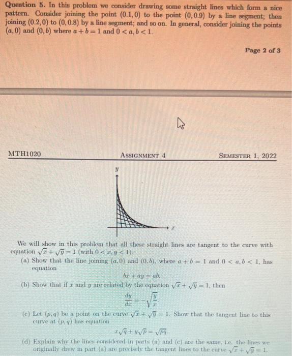 Question 6 In This Problem We Consider Drawing Some Straight Lines Which Form A Nice Pattern Consider Joining The Poin 1