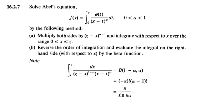 16 2 7 Ca Dt Solve Abel S Equation T F X 0 A 1 Jo X 1 By The Following Method A Multiply Both Sides By Z 1