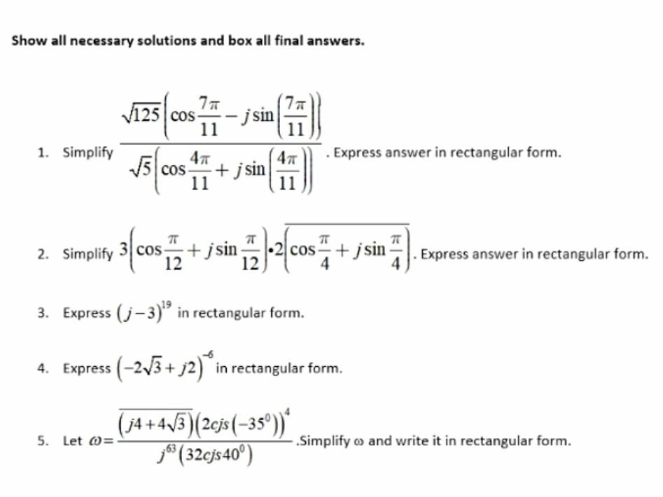 Topic Basic Operations And Integer Powers Of Complex Numbers 1