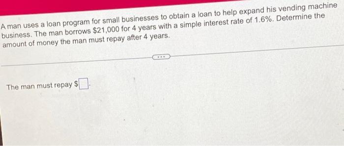 A Man Uses A Loan Program For Small Businesses To Obtain A Loan To Help Expand His Vending Machine Business The Man Bor 1