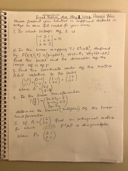 W Please Present Your Final Exam Due May 8 2022 Ahmed Yafai Solutions In Suffenent Defauls In Ordex To Eam Fall Credit 1