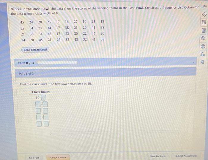 Scores In The Rose Bowl The Data Show The Scores Of The Winning Tears In The Rose Bowl Construct A Frequency Distributi 1