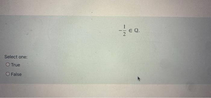 Eq Select One True O False 1