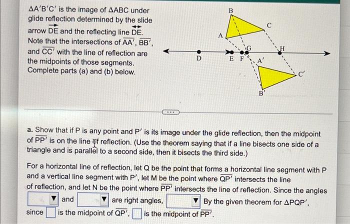 B C Aa B C Is The Image Of Aabc Under Glide Reflection Determined By The Slide Arrow De And The Reflecting Line De Not 1