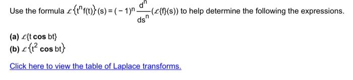 Dh Use The Formula E T F T S 1 N E F S To Help Determine The Following The Expressions Ds A T Cos Bt 1
