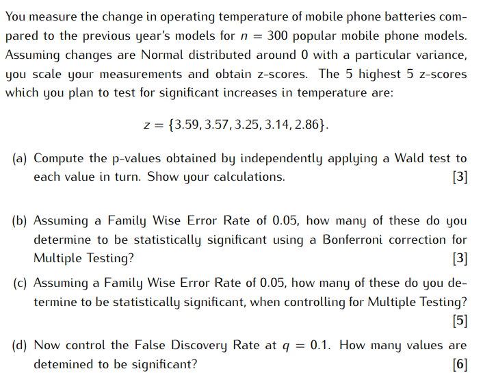 You Measure The Change In Operating Temperature Of Mobile Phone Batteries Com Pared To The Previous Year S Models For N 1