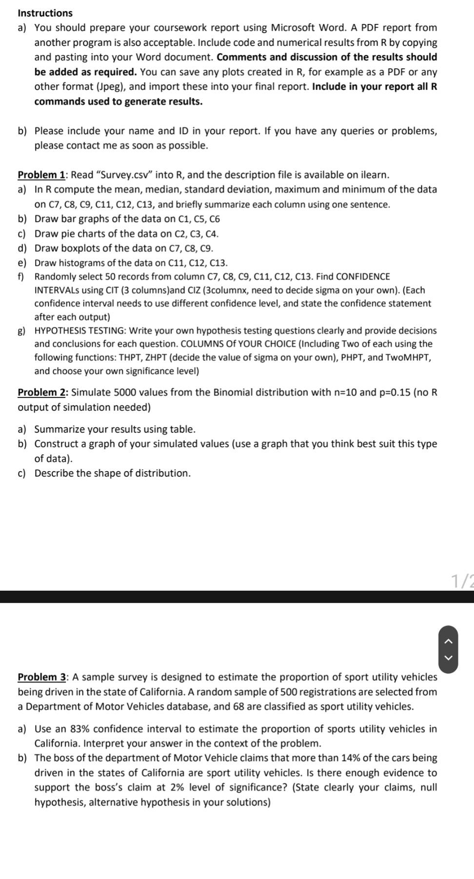 Instructions A You Should Prepare Your Coursework Report Using Microsoft Word A Pdf Report From Another Program Is A 1