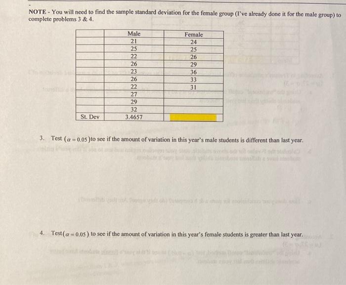 As A Class Capstone Project A Student Is Interesting In Comparing The Academic Abilities Of The Incoming Freshman Class 3