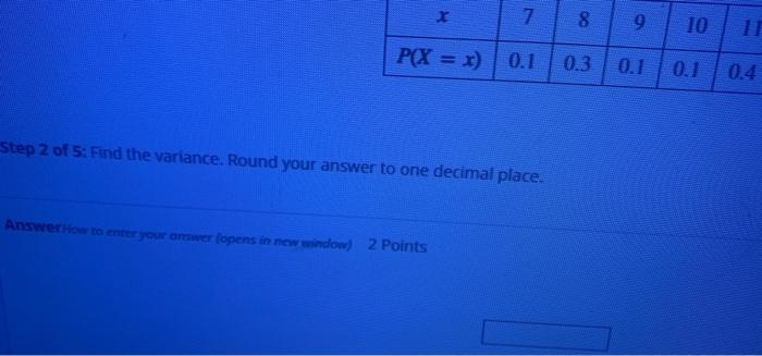 Consider The Following Data 7 8 9 To Pox 1 01 03 0 1 0 1 0 4 Step 1 And The Expected Valde Ex Bound Your Answer To 2