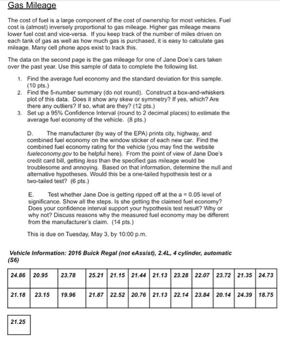 Gas Mileage The Cost Of Fuel Is A Large Component Of The Cost Of Ownership For Most Vehicles Fuel Cost Is Almost Inve 1