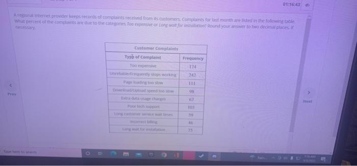 01 160 Arnet Provider Keeps Records Of Complaints Received From Its Customers Complaints For List Month Are Listed In T 1