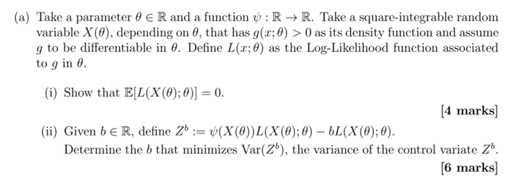 A Take A Parameter 0 R And A Function 0 R R Take A Square Integrable Random Variable X 0 Depending On 0 That 1